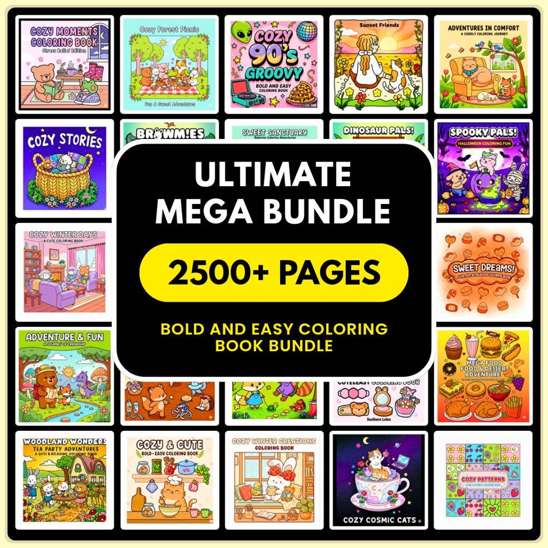 2500+ Coco Wyo Style Digital Coloring Books Bundle Bold and Easy Pages ...