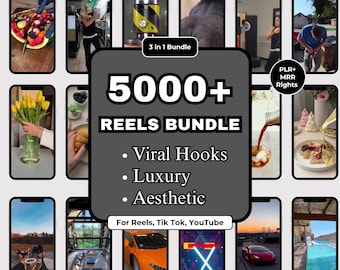 5000+ Trending Viral Hooks Aesthetic Luxury Bundle for Reels TikTok Instagram Content Creators Social Media Templates Digital Download