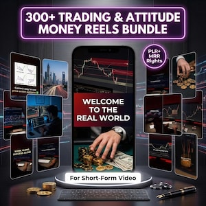 300+ Trading & Geld Mindset Reels Bundle - Viral Attitude Videos Pack (digitaler Download)