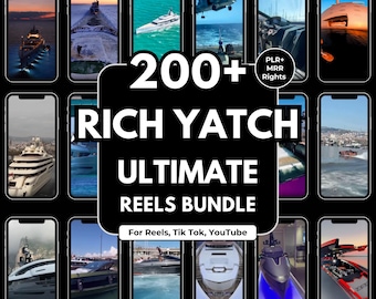200+ Yacht Reels Bundle | Luxury Social Media Content (PLR)