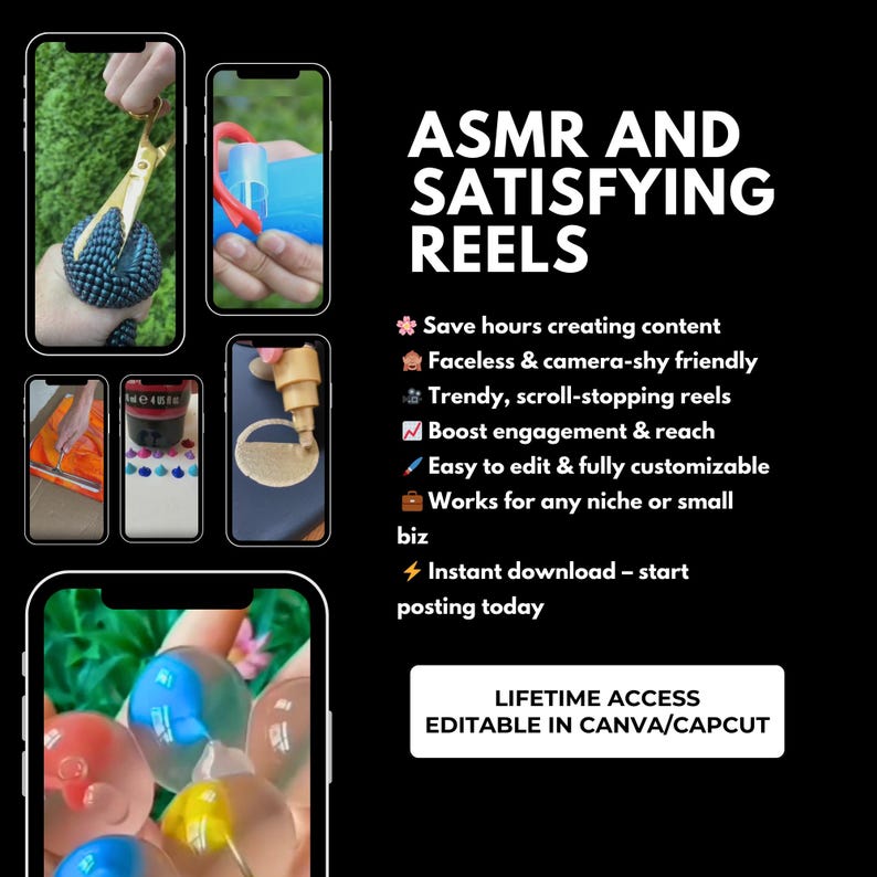 500+ Trending Satisfying ASMR Reels Bundle Digital Content for TikTok Instagram Viral Short Videos Editing Pack PLR Download