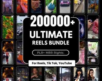200,000+ Viral Reels Vault, PLR MRR Content Bundle for Instagram TikTok YouTube Shorts