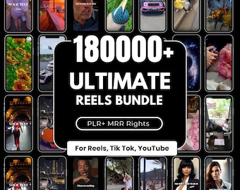 180,000+ Ultimate Reels Bundle, PLR MRR Viral Videos for Instagram TikTok YouTube Shorts