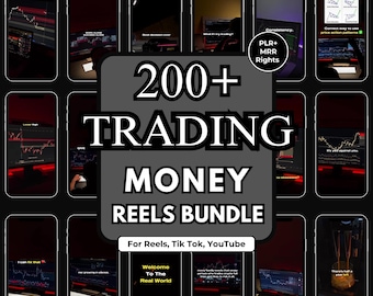 200 Trading Money Reels Bundle, Viral Social Media Templates (PLR)