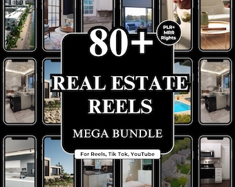 Plus de 80 lots de bobines immobilières pour Instagram et TikTok | Modèles modifiables de vidéos pour agent immobilier | Contenu des médias sociaux immobiliers
