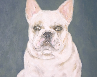 Custom made dog portrait, I will paint a portrait of your pet , French Bulldog,  Painting in Acrylic on canvas