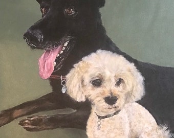 Sample  ,Commission,I will paint a portrait of your pet ,  Custom made, Acrylic on canvas, dog portraits
