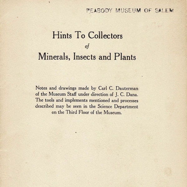 Antique Vintage How To Collectors Minerals Insects Plants Booklet Newark Museum 1929 Nature Study