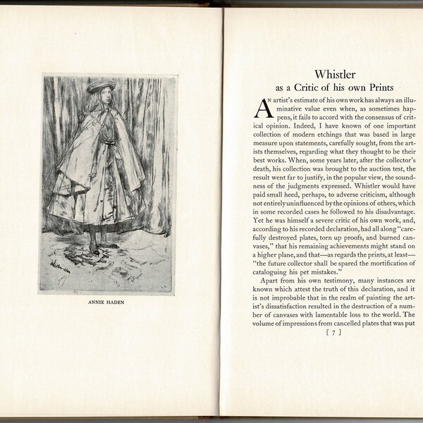 Whistler As Critic His Own Prints Antique Vintage  Book Ltd ed Merrymount Press History Am Eng Art Etchings