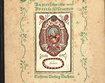 Antique Spitzenbilder, Papierschnitte und Portrats Silhouetten Book Einhorn Verlag Dachau und Munchen Holy Cards Paper Lace Silhouettes