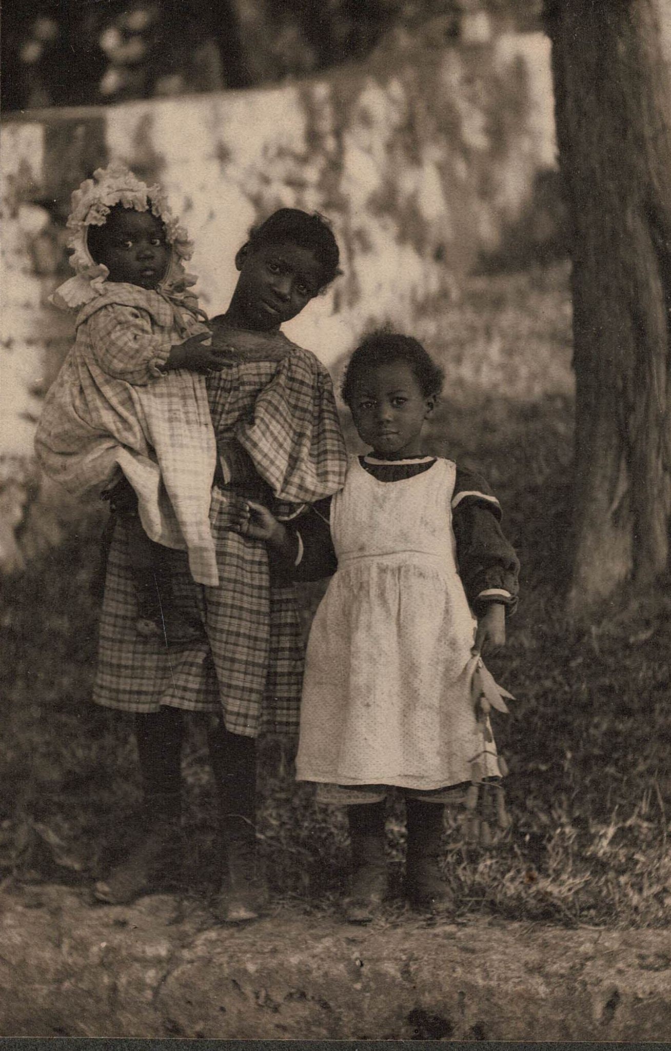 Rare Antique Historic Original American George A. Nelson Photograph African Bermudian Black Children 1897 Lincoln MA