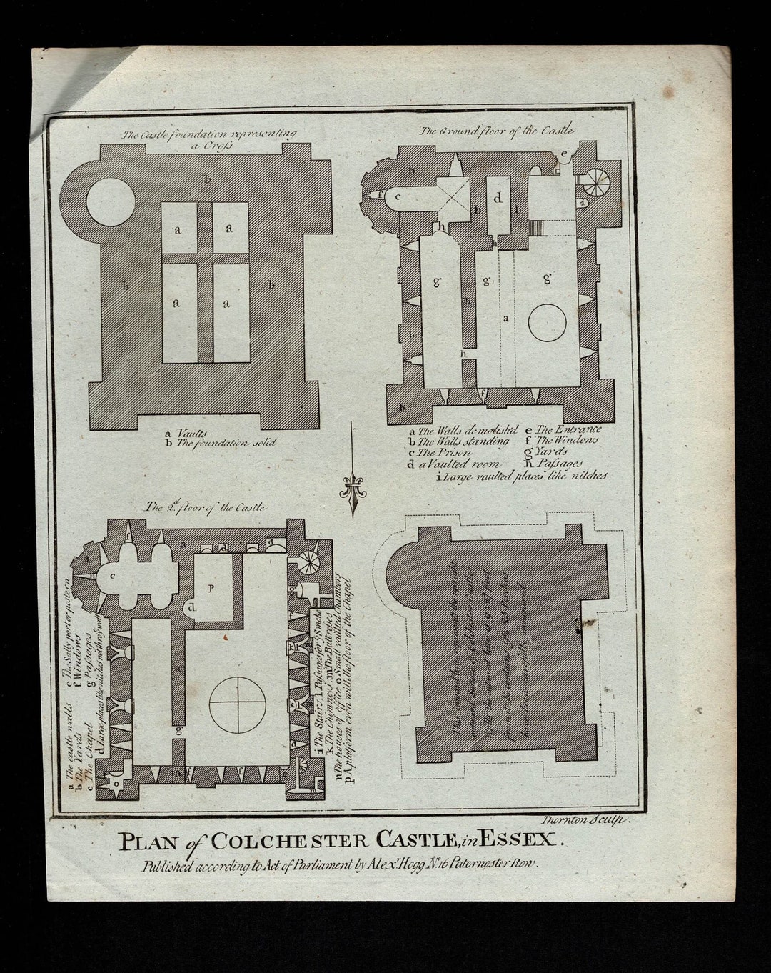 Antique Vintage Colchester Castle England 19thc Engraving Etsy