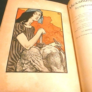 Antique Vintage Alexandre Falguiere Sculpteur Peintre Societe Anonyme Paris 1898 Grasset Litho French Art