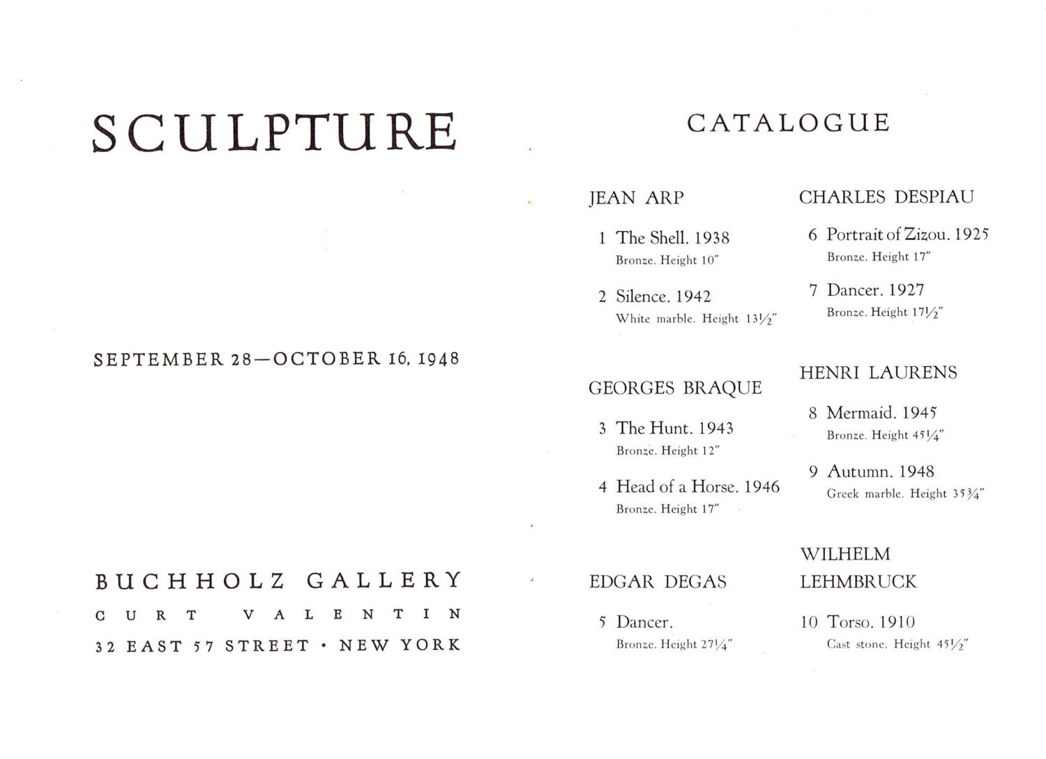 Antique Vintage 1940s Art Exhibition Catalogue Buchholz Etsy