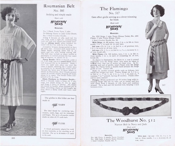 Antique Vintage Girdles Heminway Silks, NY Decorative Design Womens' Belts  Textiles Fashion Craft Photographs Instructions Photographs -  Canada