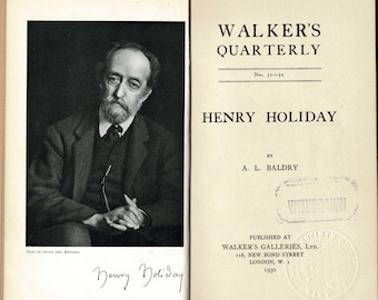 Antique Henry Holiday Book By A.L. Baldry Walker’s Quarterly London, 1930 British Pre-Raphaelite Artist