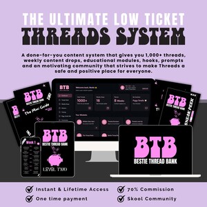 Beast Thread Bank | 1000+ Viral Threads, Content Planner, Done For You Threads, Grow on Threads Fast, Digital Marketing Course