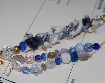 April - Blue Beaded Embellishment for Junk Journal - Scrapbook - Memory Book - Diary - Day Planner