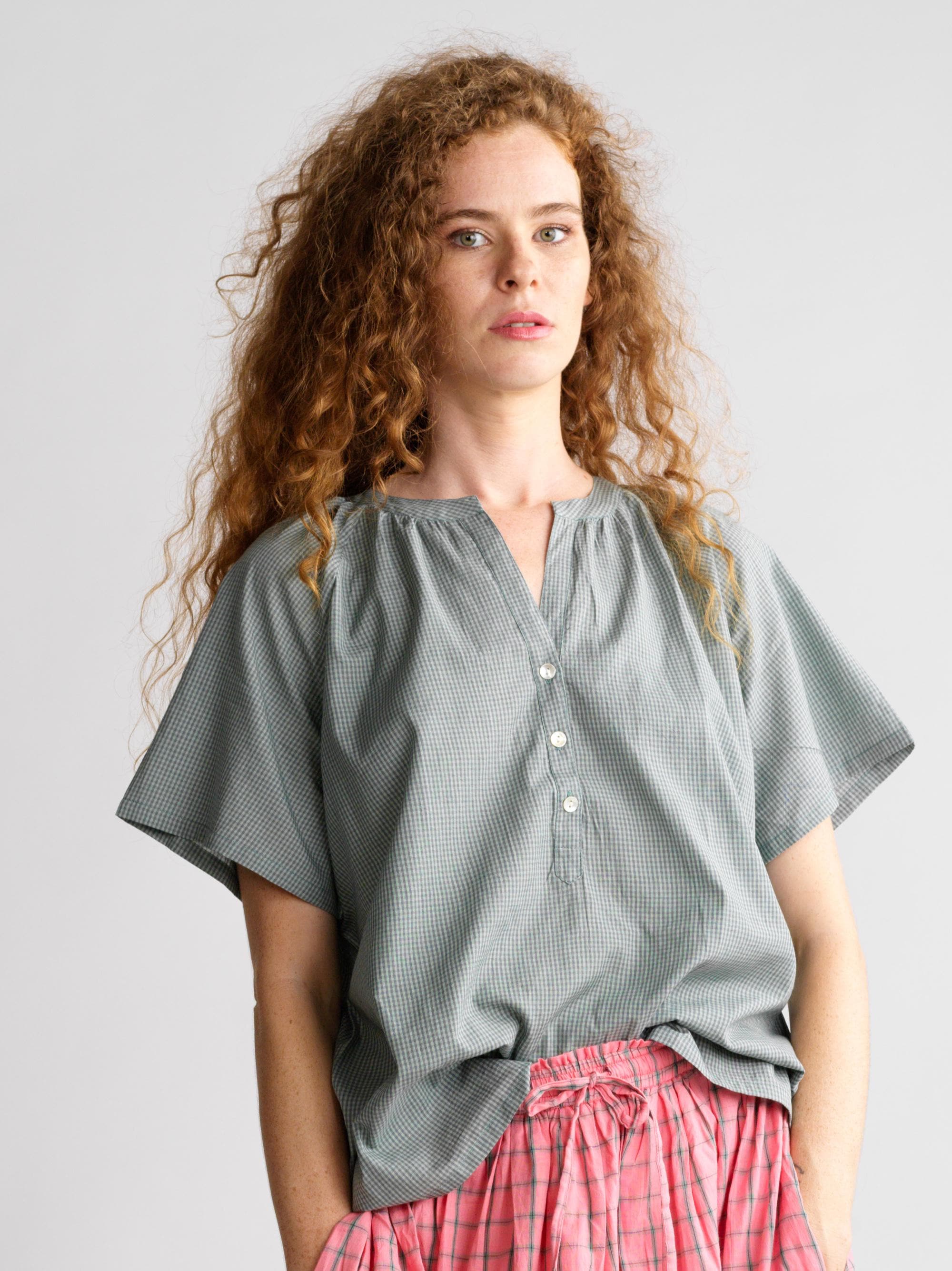 vichy big sleeve blouse 36 Vichy Blouse 【公式通販】