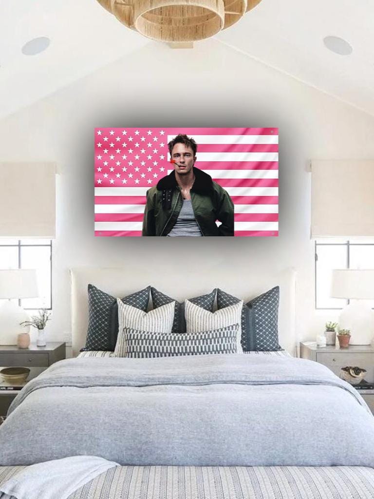 Rafe Cameron - Arazzo Con Bandiera Americana Rosa, 9 X 1,5 M, per Interni Ed Est