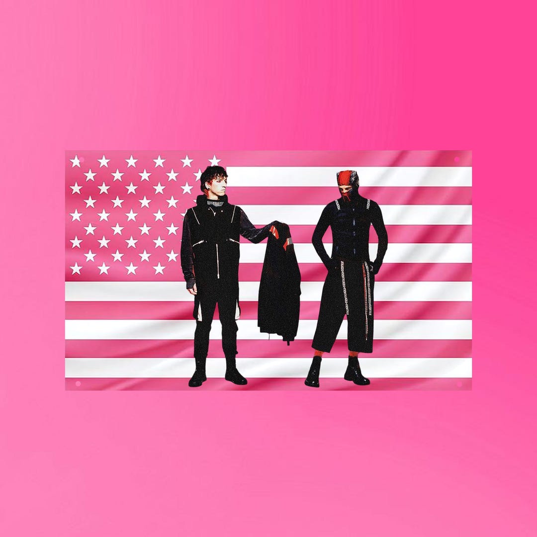 Twenty One Pilots Flag | 21 Pilots Breach Era Aesthetic | Pink USA Band