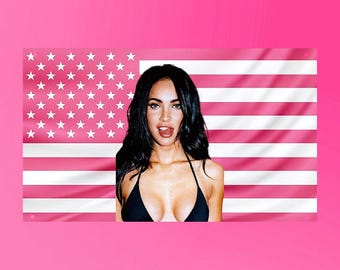 人気女優の旗 – 寮、寝室、男の隠れ家にぴったりのミーガン・フォックス風ポスター | トランスフォーマー ミーガン・フォックス | 人気寮旗 | トレンドの旗