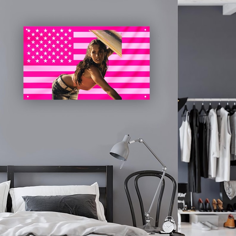 Megan Fox Flag Transformers Era Poster Hot American Girl Flag megan-fox-flag-transformers-era-poster-hot-american-girl-flag