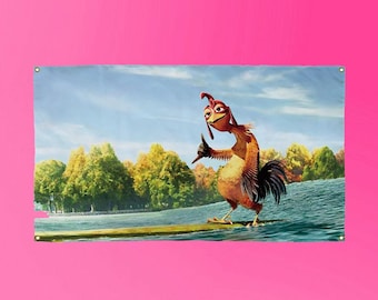 Chicken Flag - Meme Tapestry Funny Man Cave Wall Flag | Outdoor Chicken
