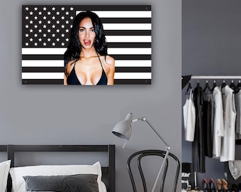 ミーガン・フォックス ブラック・フラッグ | ホットガール ポスター | 寮、フラタニティルーム、寝室の装飾に最適なセレブリティ ウォールタペストリー | ミーガン・フォックス トランスフォーマー