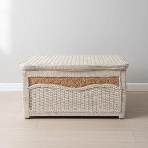 Vintage Pier 1 Imports Jamaica Wicker Trunk Rattan Storage Chest