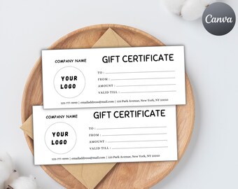 Editable Gift Certificate Template, Printable Gift Voucher, Editable Gift Card, DIY Gift Voucher, Modern Gift Certificate
