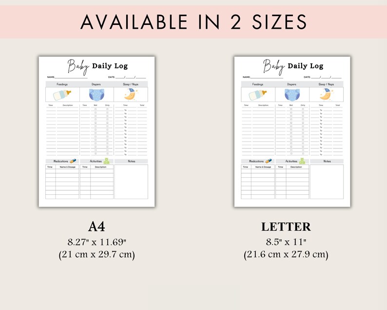 Baby Daily Log Printable PDF, Newborn Feeding Diaper Tracker, Infant ...
