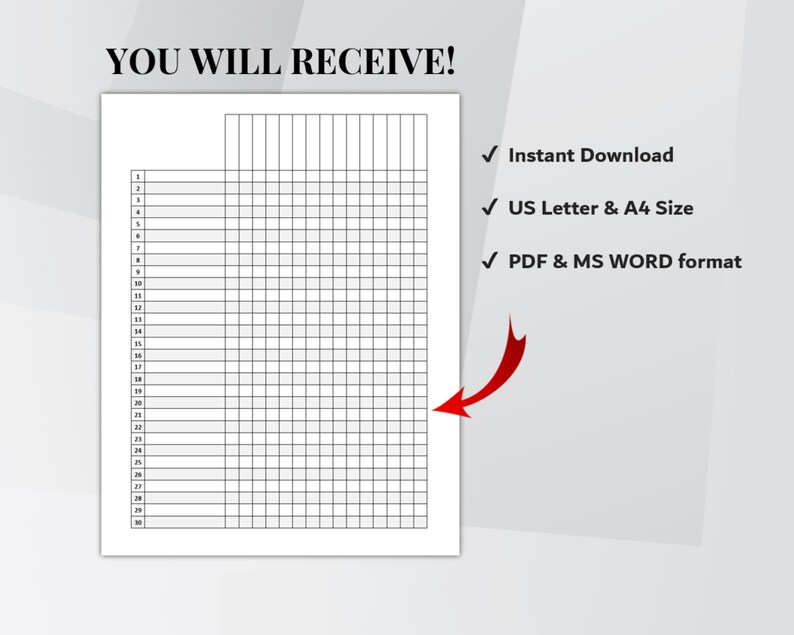 Class Record & Checklist Printable, Teacher Gradebook, Class Attendance ...