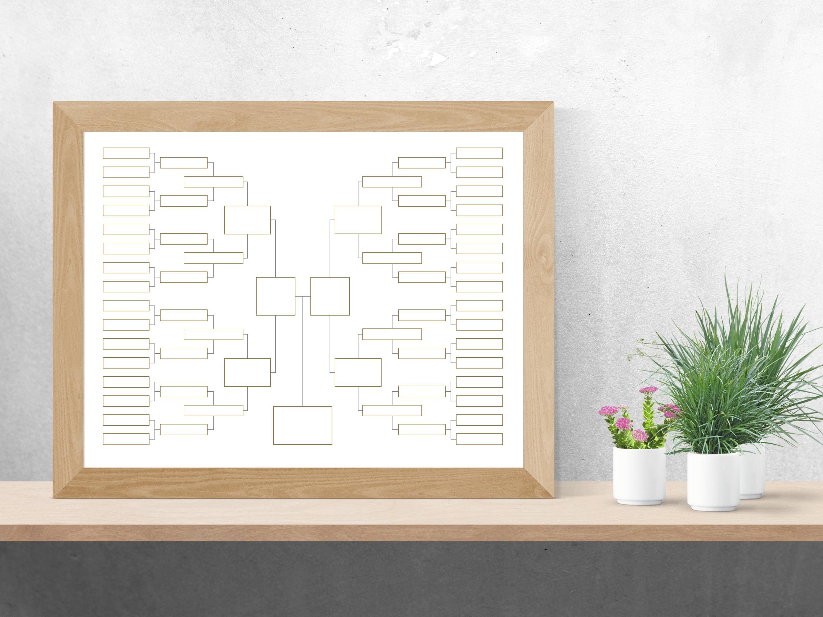 6 Generations Family Tree Chart, Genealogy Pedigree Template, Printable ...
