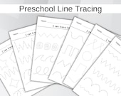 Preschool Line Tracing Worksheets, Printable Pre-Writing Practice Sheets, Kindergarten Handwriting PDF, Instant Download