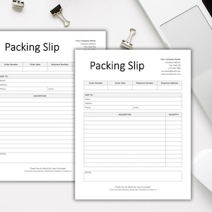 Editable Packing Slip Template, Printable Packing List for Small ...