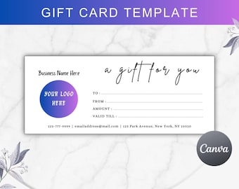 Editable Gift Certificate Template, Printable Gift Voucher, Editable Gift Card, DIY Gift Voucher, Modern Gift Certificate