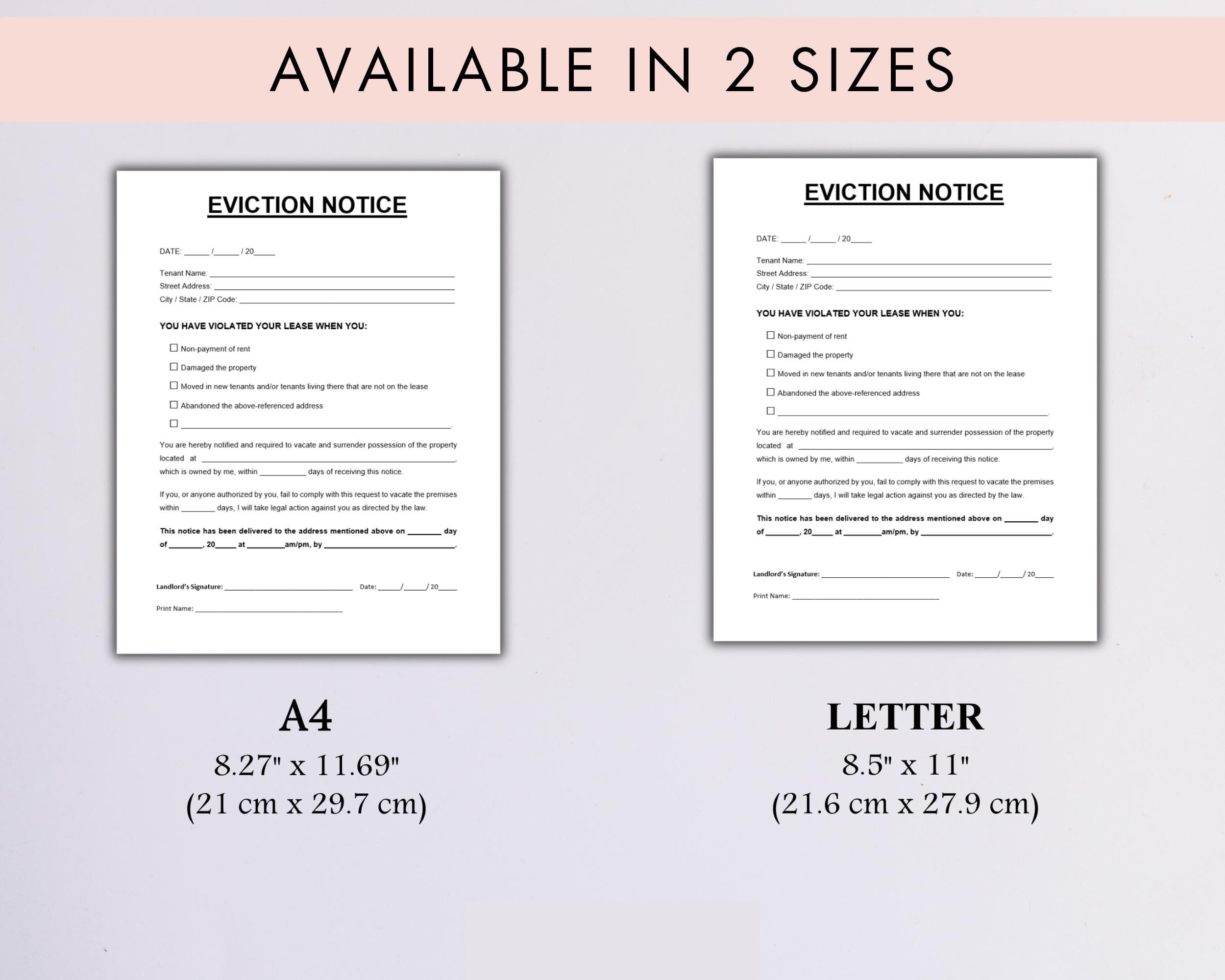 Notice to Vacate Template Printable, Editable Eviction Notice Form ...