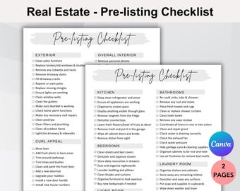 Real Estate Pre-Listing Checklist. Home Selling Guide. Home Seller Checklist. Listing Presentation. Realtor Marketing. Canva Template
