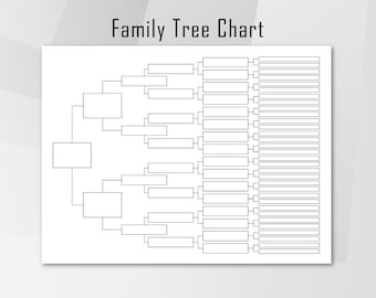 Plantilla editable de árbol genealógico de 6 generaciones, diagrama de árbol genealógico, regalos para reuniones familiares, árbol genealógico, plantilla de genealogía de 6 generaciones en PDF
