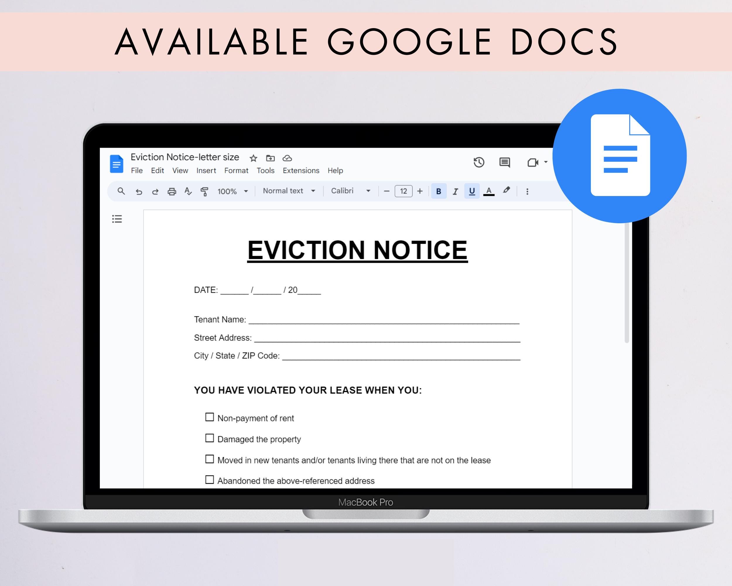 Notice to Vacate Template Printable, Editable Eviction Notice Form ...