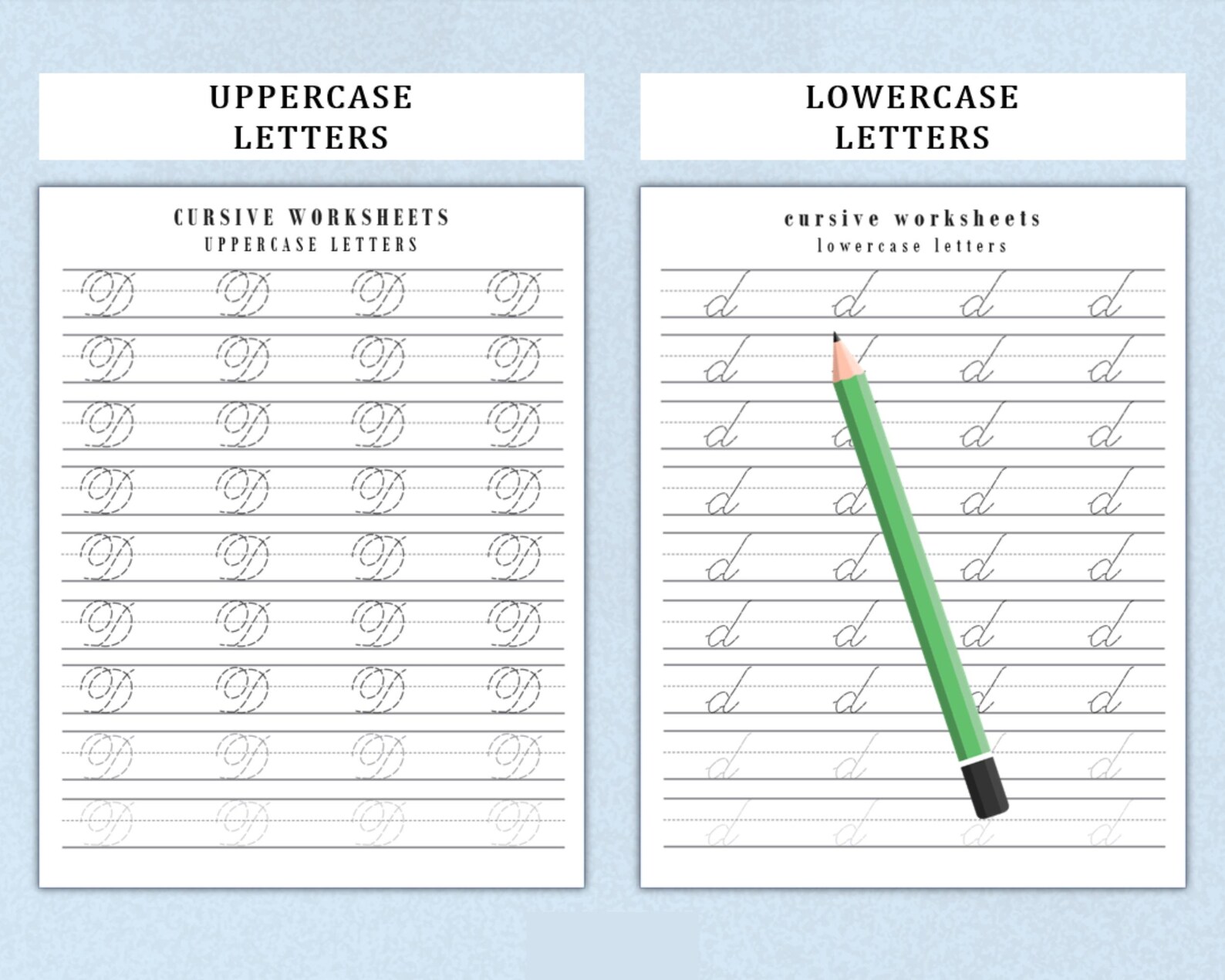 Cursive Handwriting Practice Worksheets, Printable Cursive Alphabet ...