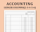 Accounting Ledger. 2-6 Columns Ledger. Columnar Paper. Digital Ledger Paper. Printable PDF Ledger Sheet. Small Business Ledger Book. 5 Pages