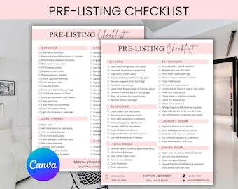 Real Estate Pre-Listing Checklist, Home Selling Guide, Home Seller Checklist, Listing Presentation, Realtor Marketing, Canva Template