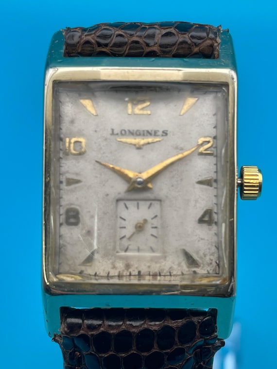 1953 Longines - Rectangular "Tank" Watch - Calibe… - image 1