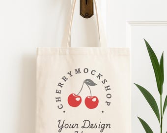 Canvas Tote Mockup, Natural Cotton Tote Mockup, Neutral Background, 15x16 Tote Mockup
