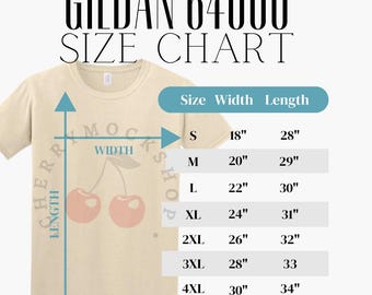 Gildan 64000 Size Chart, Digital Download