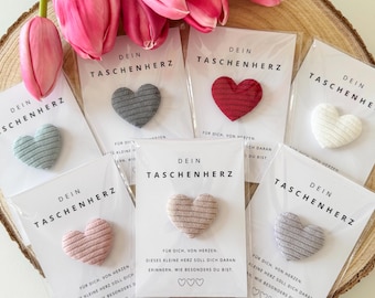 Taschenherz, besonderes Geschenk, Dankeschön Geschenk, Glücksbringer, Trauergeschenk, Geschenkidee mit Herz, Valentinstag, Trostspender