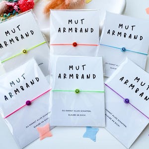 Mutarmband, Mutmacher Kinder, Geschenk Schulkinder, Glücksbringer für Schulkinder, Füllung Schultüte, Geschenk Selbstbewusstsein, Ostern