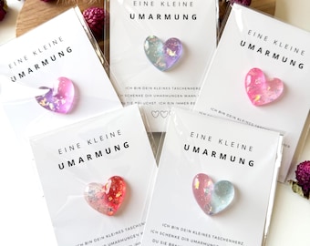 Taschenherz, Umarmungen schenken, Glücksbringer für Schulkinder, Trostspender, Glücksbringer, Trauergeschenk, Aufmunterung, Valentinstag